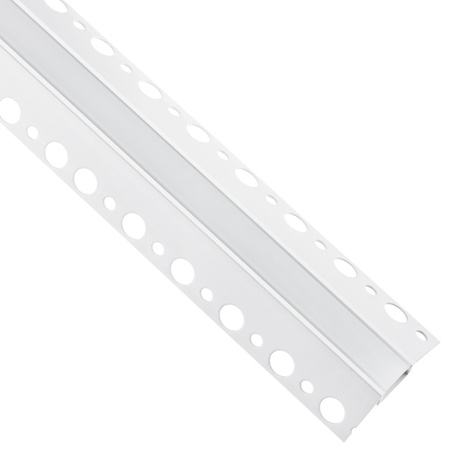 Podhledový Architektonický Rohový Hliníkový Profil Typ Z pro LED do Sádrokartonových Desek, 2m + Mléčná Krytka LUMILED