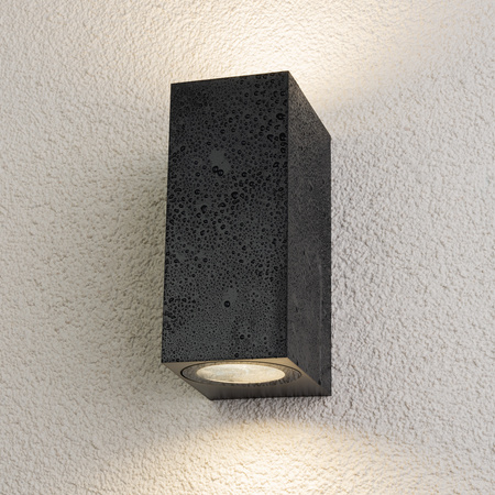Zahradní nástěnná lampa 2x GU10, čtvercové Černá ALLIUM LUMILED