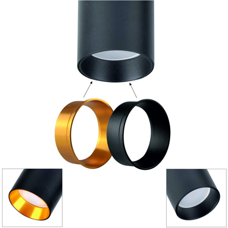 Stojací lampa 3x GU10 černá zlatá MARIBEL Sanico Goldlux