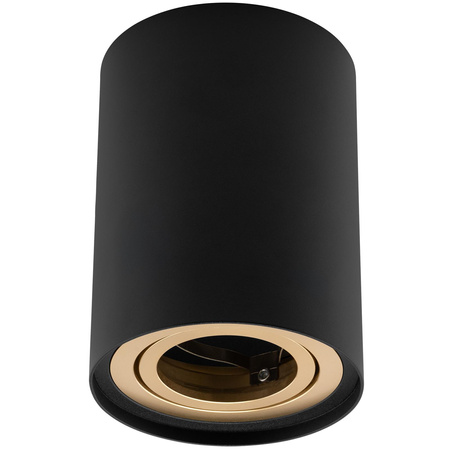 Povrchová montáž HALOGEN Spot Tuba Movable AMAT-M GU10 Round Black-Gold 84mm LUMILED