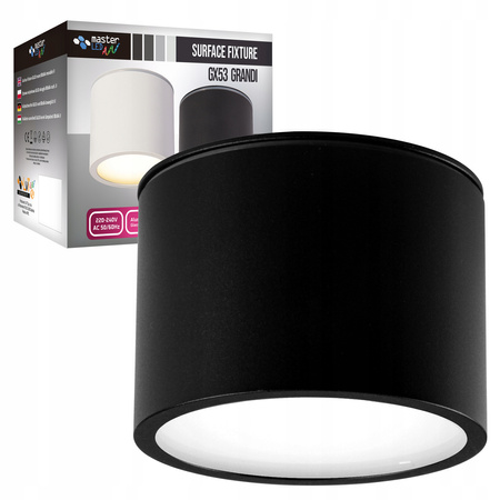 GRANDI LED přisazené halogenové stropní svítidlo GX53 IP54 kruhová trubice černá