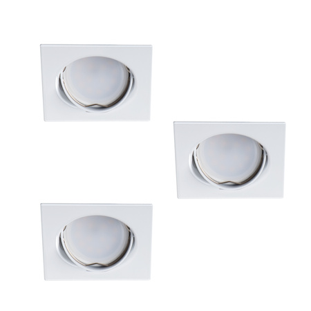 Sada 3x TRIBIS II GU10 PAR16 10W čtvercové svítidlo na omítku Pohyblivá bílá + žárovka GU10 400lm 3000K Warm KANLUX