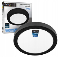 Přisazené stropní svítidlo LED panel 24W 4000K Černé kulaté Proma LVT