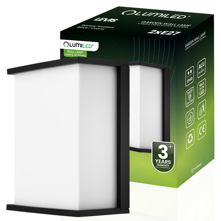 Zahradní nástěnná lampa 2x E27, obdélníková LEVIS LUMILED