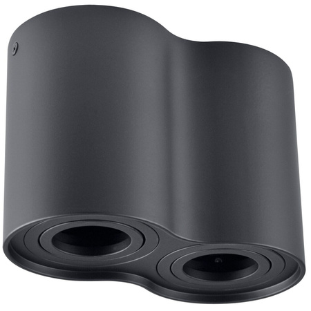 Stropní přisazené svítidlo Hadar R2 2xGU10. pojízdné. kulaté. černé