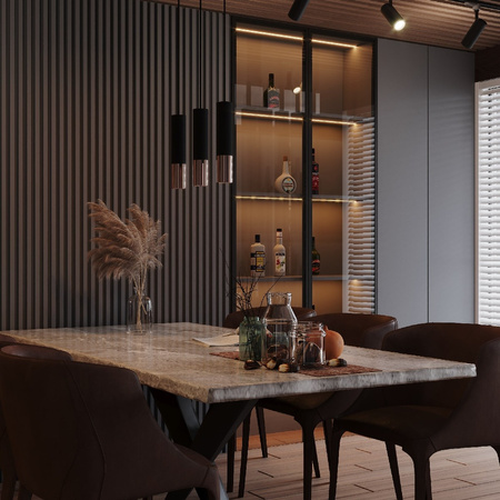 LOOPEZ Závěsné stropní svítidlo 3P 3xGU10 Elegant Black-Copper SOLLUX