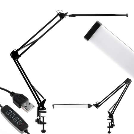 Stolní lampa LED 12W, CCT USB stmívatelná Černá COSMI LUMILED