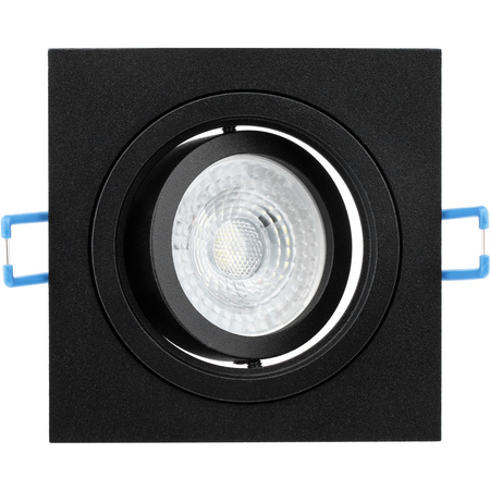 Halogenová Podhledové svítidlo GU10, MR16 Nastavitelná Čtvercová Černá CASSIO LUMILED