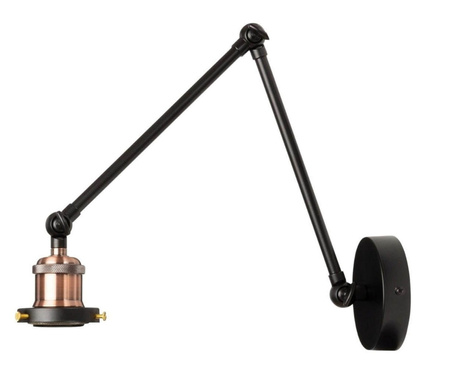 Černá a měděná nástěnná lampa E27. nástěnná lampa Broken Loft