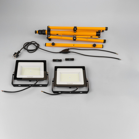 LED reflektor ZUNA2 Halogenová lampa 2x 100W 6500K na stojanu + kabel + hermetický konektor LUMILED