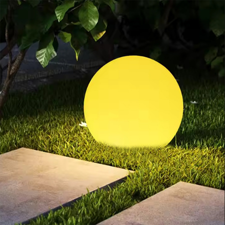 LED ATRIS Solární zahradní lampa poháněná nadzemní bílou koulí 30 cm RGB LUMILED