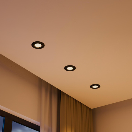 3x LED GU10 zapuštěná pod omítku hliníková kulatá černá Peridot Philips