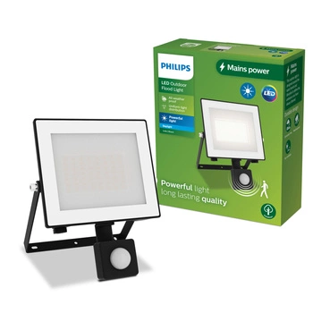 Reflektor LED 30W 3200lm 5000K IP65 se senzorem pohybu a soumraku Black Lois Philips