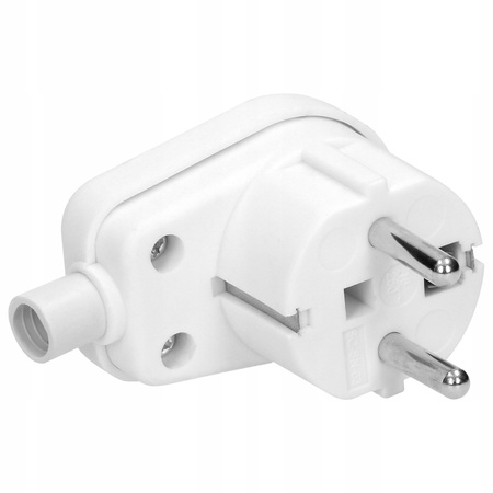 Úhlová elektrická zástrčka UNI-SCHUKO Zástrčka s uzemněním. odnímatelná bílá ORNO