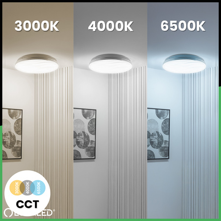 Plafond LED světlo pro povrchovou montáž VIRTUS2 72W IP44 CCT White Round 50cm + LUMILED PILOT