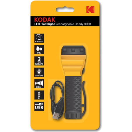 Dobíjecí LED svítilna ruční FLASHLIGHT HANDY 100R USB 100lm IP62 KODAK