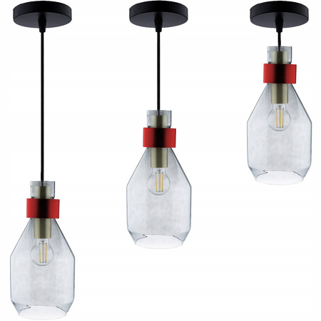 1x E27 Závěsná lampa, tmavé sklo ZWIS UMBRA LUMILED