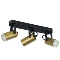 REDO BLACK/GOLD Bodový reflektor černý/zlatý Moderní 3xGU10 2799 TK Lighting