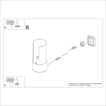Stolní stojací lampa E27 White Flash Blue Sapphire SL.1675 Sollux