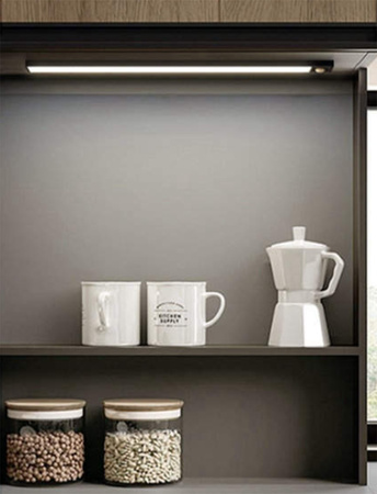 LED pod skříňková lampa 3W CCT 60cm lišta na nábytek se senzorem pohybu černá