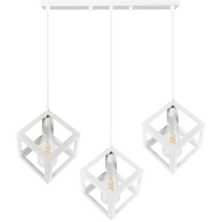 IL MIO SWEDEN Geometrické stropní závěsné svítidlo 3xE27 bílé - GOLDLUX (Polux)