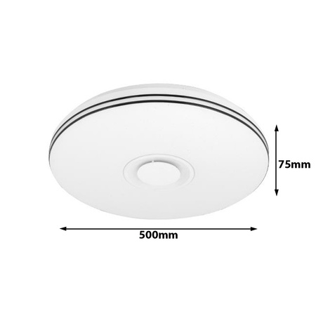 PLAFON LED 50cm kulatá stropní lampa RGBW 3000K-6500K + dálkové ovládání BLUETOOTH reproduktor