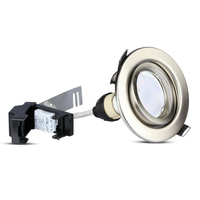 3x Zápustné svítidlo Satin Nickel + GU10 LED žárovka 5W 3000K VT-4444 V-TAC