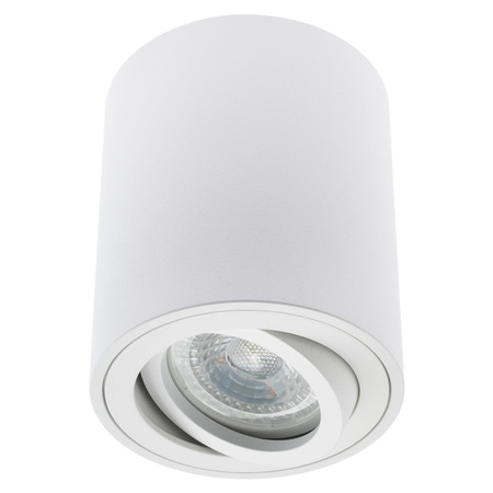 Halogenová bodová trubka pro povrchovou montáž. pohyblivý držák GU10. kulatý. bílý. 84 mm