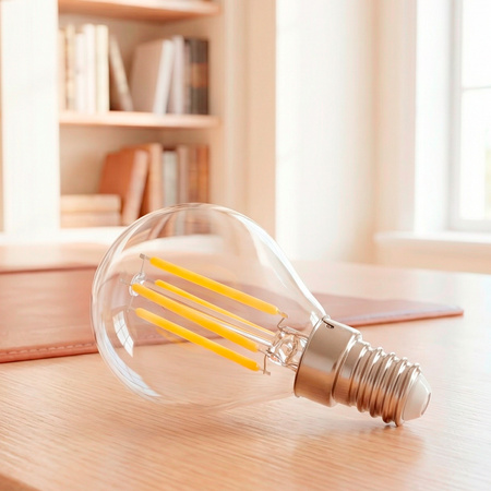 6x LED žárovka E14 kapka P45 2,2W 470lm = 40W 4000K neutrální bílá 360° vlákno energetická třída A LUMILED