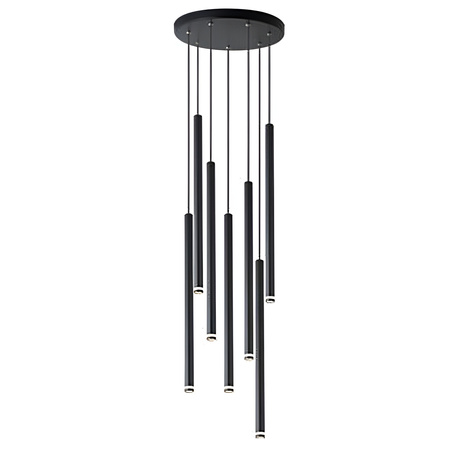 PIERO 7xG9 Stropní závěsné svítidlo nastavitelné černé kulaté MASTERLED