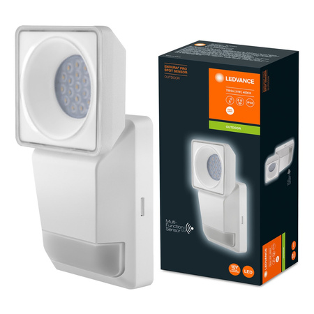 LED reflektor 8W 750lm 4000K IP55 bílý se senzorem pohybu a soumraku LEDVANCE Pro Spot Endura