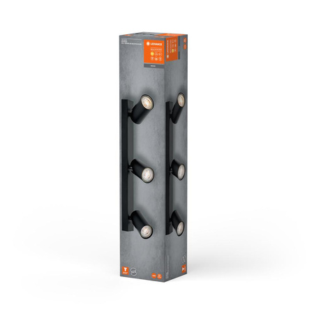 LED bodové nástěnné svítidlo 3-bodové stmívatelné 10,2W GU10 černé LEDVANCE