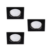 3x LED zápustná nastavitelná bodová lampa GU10 10W 3000K teplá bílá Square Black Tribis Kanlux