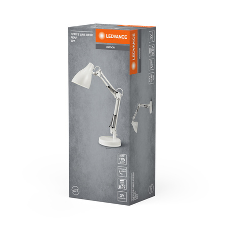 Stolní lampa Stolní stojan Nastavitelná E27 Bílá USB-C Kancelářská linka Ledvance