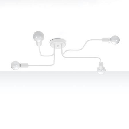 Stropní svítidlo HECTOR 4xE27 Lustr bílý Industrial SOLLUX