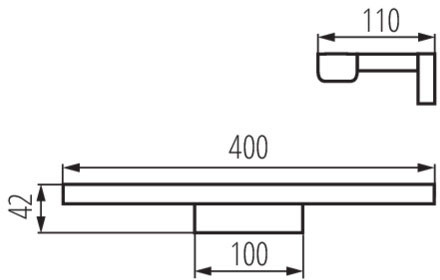 Nástěnné koupelnové LED svítidlo nad zrcadlo 8W 660lm 4000K Neutrální Obdélníkové Chrom IP44 Asten Kanlux