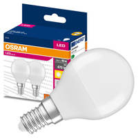2x LED žárovka E14 P45 4.9W = 40W 470lm 3000K Teplá bílá 200° OSRAM HODNOTA