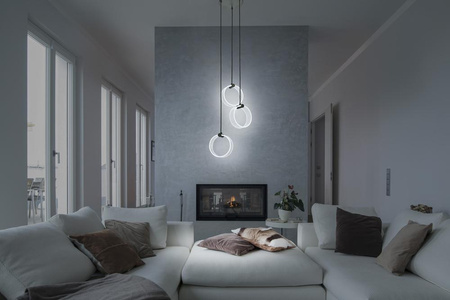 Dekorativní závěsná stropní lampa LED 20W 1300lm 3000K - 4200K - 6500K CCT Black Decor Ledvance