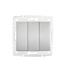 Spínač NO Triple 10A Square Silver LOGI Kanlux