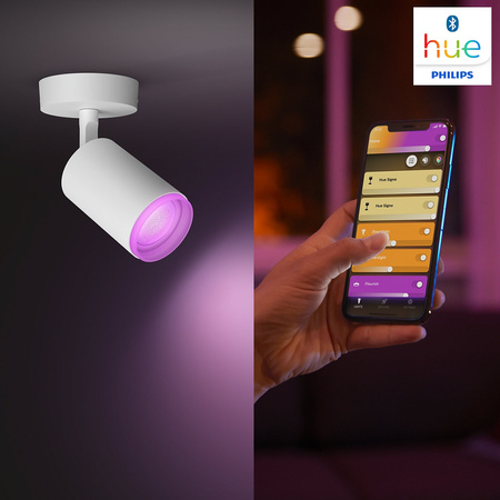 Bílá a barevná ambientní lampa Philips HUE Fugato 1x4,2W Bluetooth Zigbee