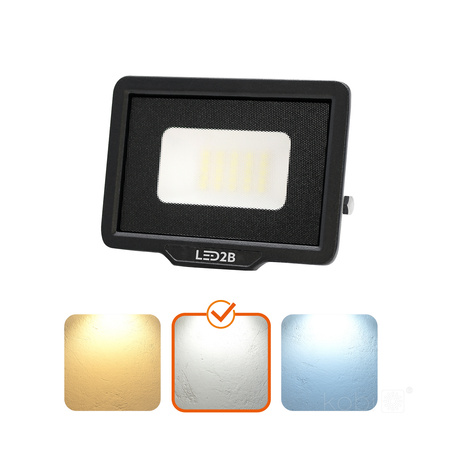 Venkovní LED reflektor Zahrada 20W 1600lm 4000K Neutrální 120° IP65 Černá MH Kobi