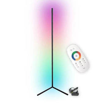 Rohová stojací stojací lampa Černá 20W RGB dálkový ovladač měnící barvu