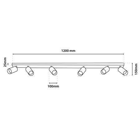 6x GU10 Stropní LED svítidlo, SPOT Reflektor Halogenová Úprava TABULA LUMILED
