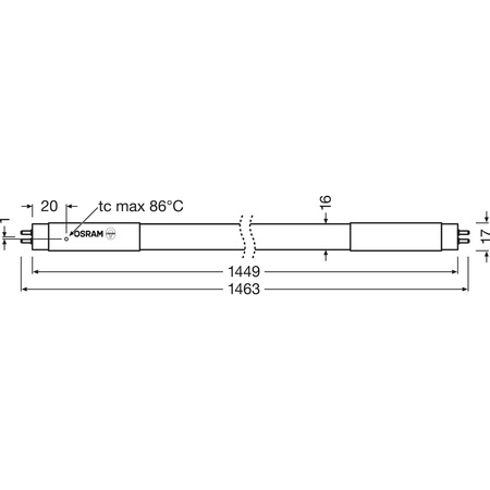 LED zářivka G5 T5 37W = 80W 5600lm 6500K Cold 190° 150cm SubstiTUBE TUBE Osram