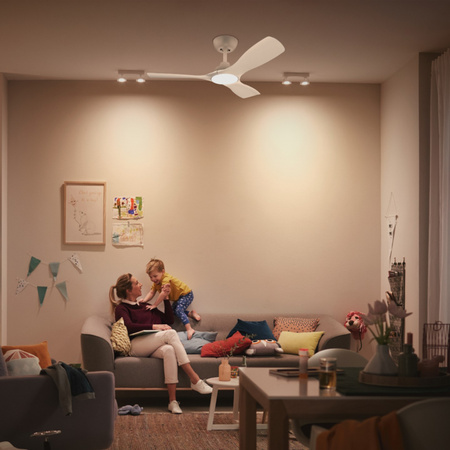 Stropní ventilátor 28W LED stropní svítidlo 24W 2650lm 3000/4300/6500K CCT White + Pilot Olas Philips