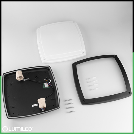 Zahradní nástěnná lampa stropní, 2x E27 čtvercové LARIS LUMILED