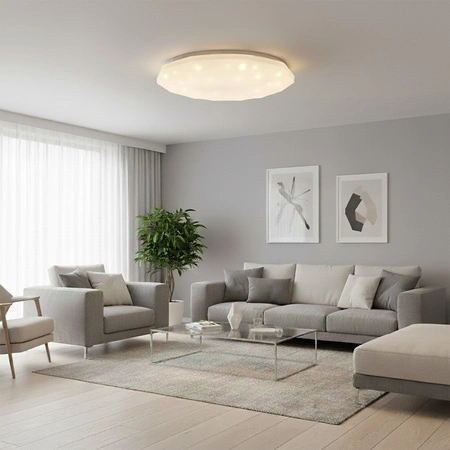 Plafond LED stropní svítidlo 48W 5300lm CCT 120° bílá IP44 Pilotní stmívatelné Pirius Sanico Goldlux