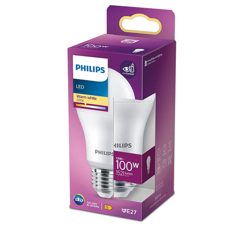 LED žárovka E27 A60 13W = 100W 1521lm 2700K teplá bílá PHILIPS