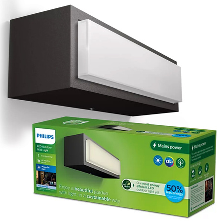 Zahradní nástěnná LED lampa STRATOSPHERE 3,8W 4000K Neutral IP44 Antracit PHILIPS