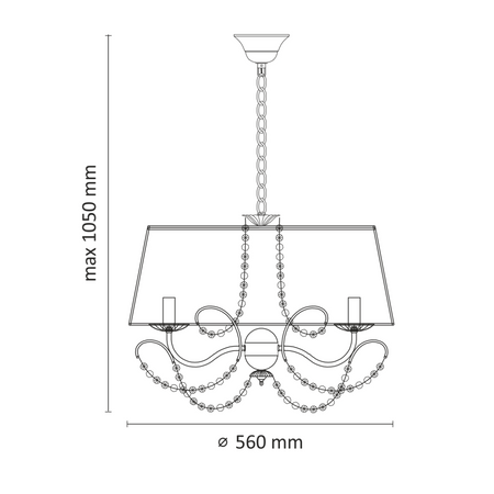 ABBAZIA Stropní závěsná lampa 5xE14 Bílá 120cm - GOLDLUX (Polux)